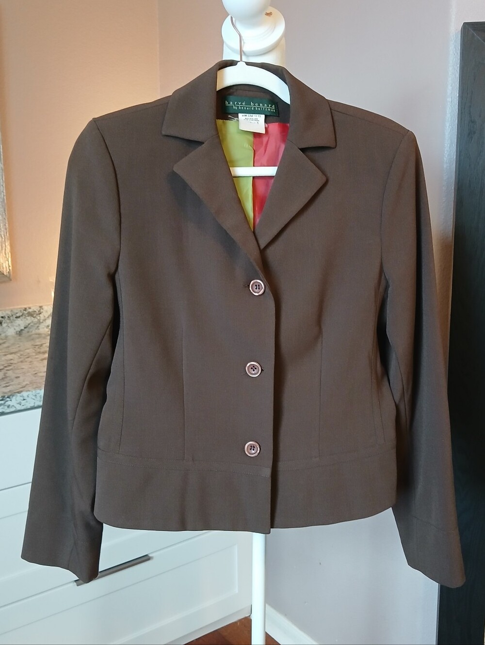 VTG Harve' Benard Brown Blazer Office Work Suit Separates Sz 8 Vintage